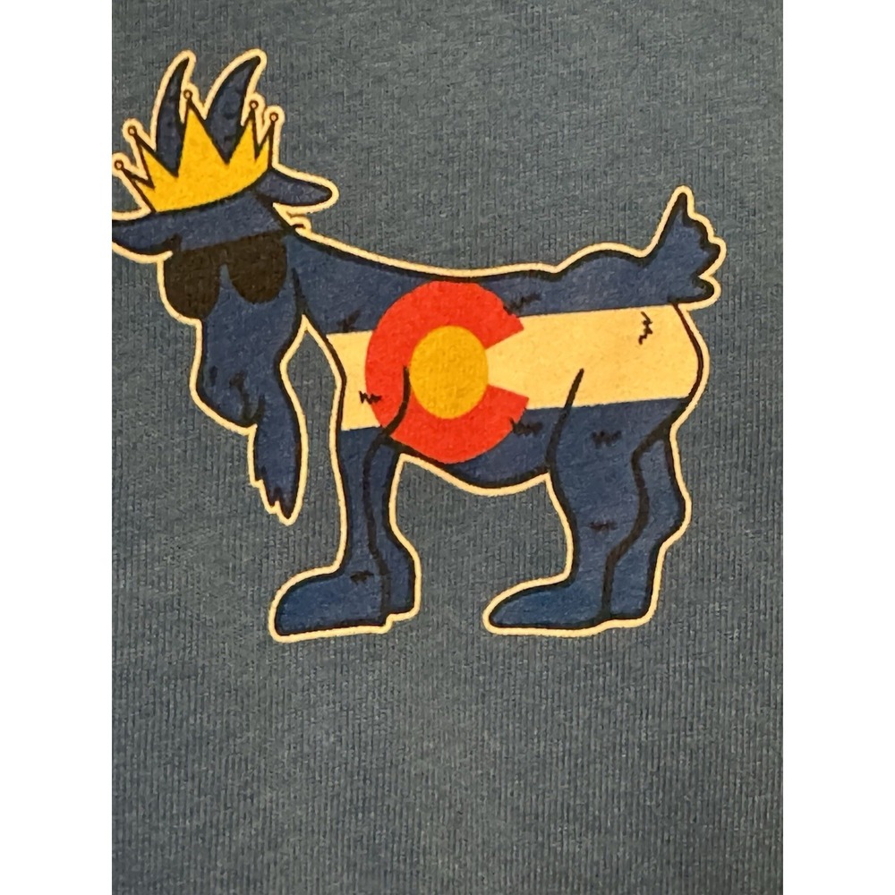 Goat USA Blue Colorado Long Sleeve Medium Tee Shirt (X)